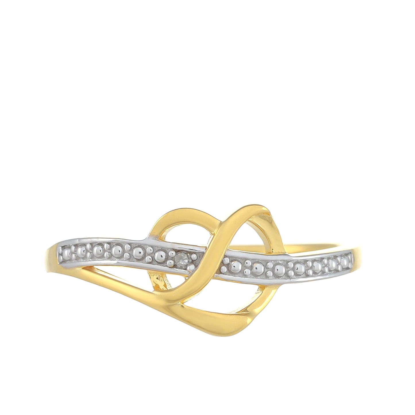 Goldplattierter Silberring mit weißem Diamant