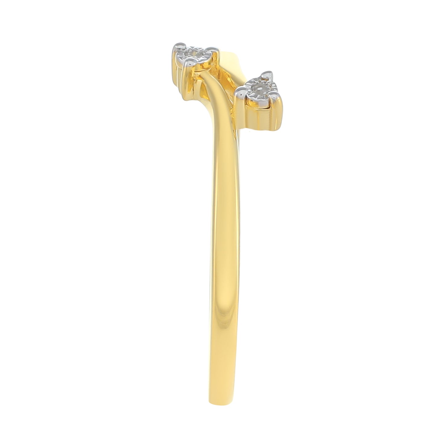 Goldplattierter Silberring mit weißem Diamant