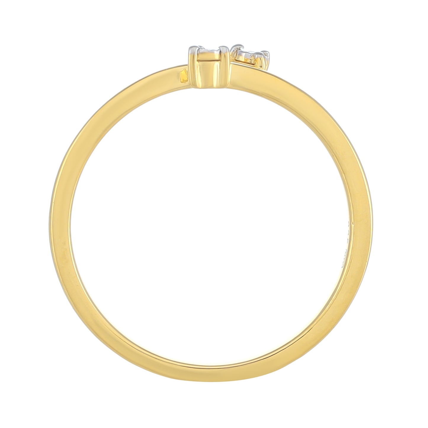 Goldplattierter Silberring mit weißem Diamant