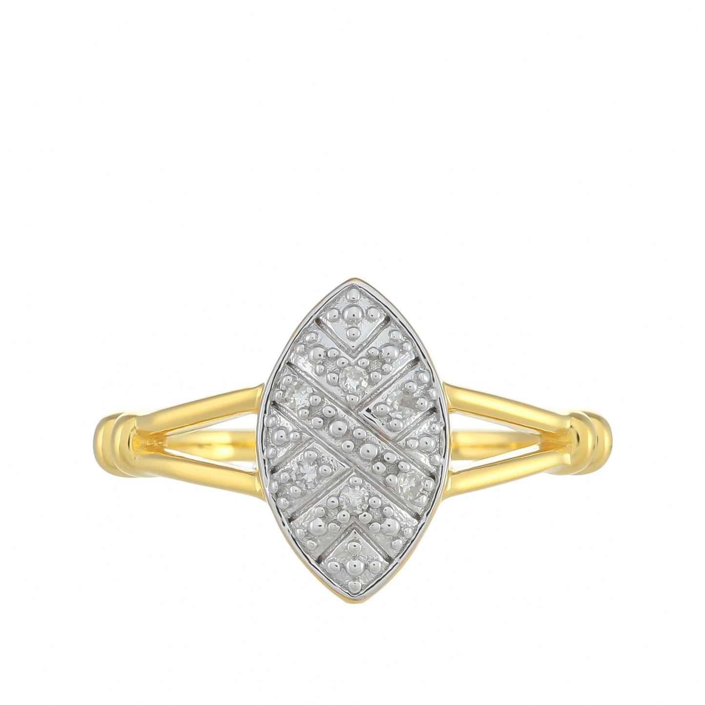 Goldplattierter Silberring mit weißem Diamant