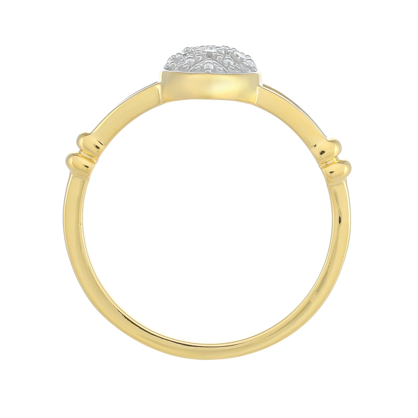 Goldplattierter Silberring mit weißem Diamant