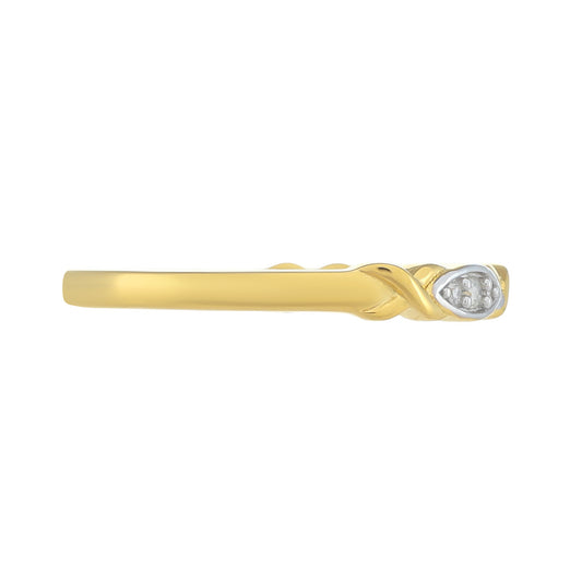 Goldplattierter Silberring mit weißem Diamant