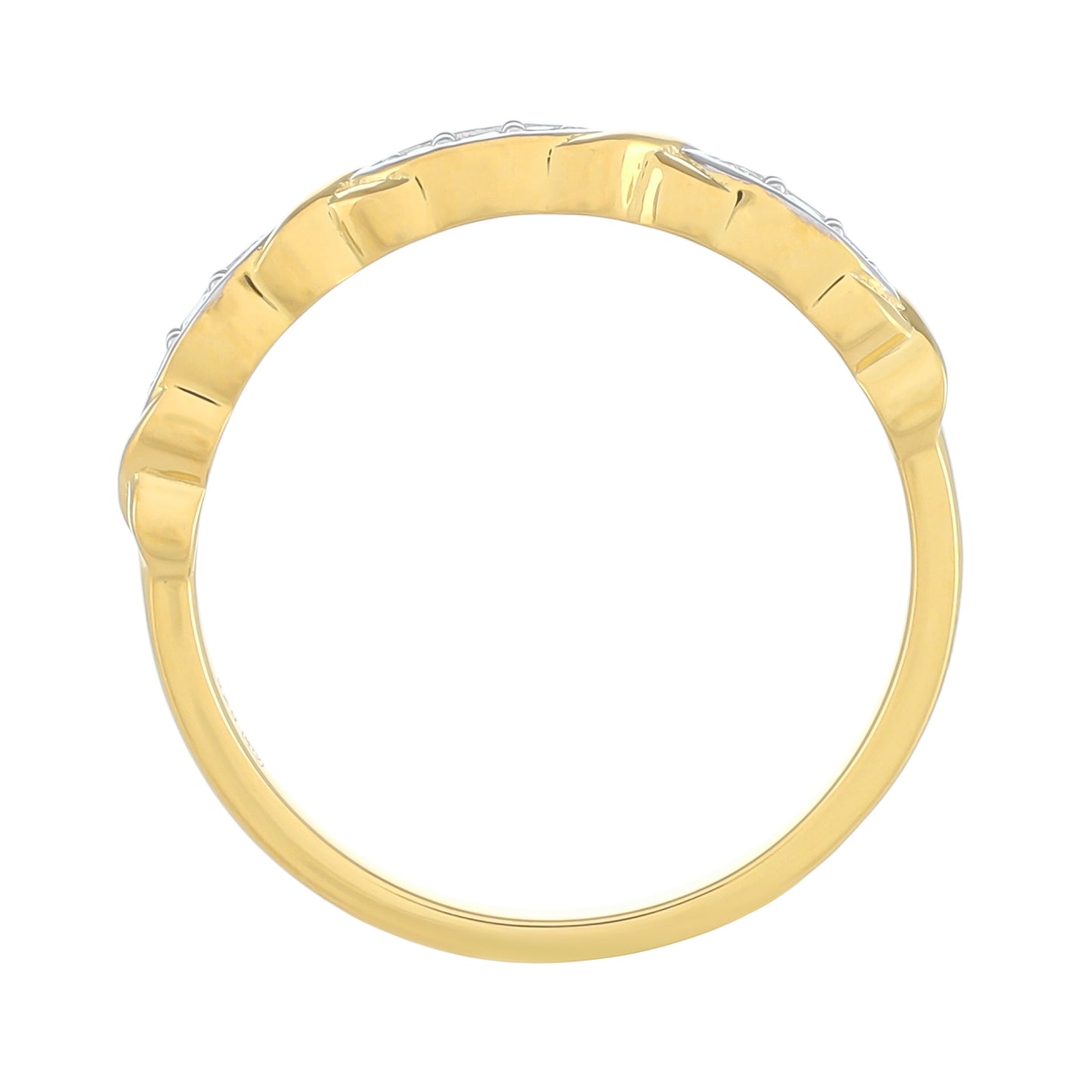 Goldplattierter Silberring mit weißem Diamant