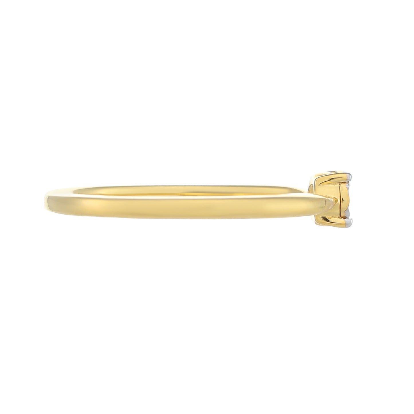 Goldplattierter Silberring mit weißem Diamant