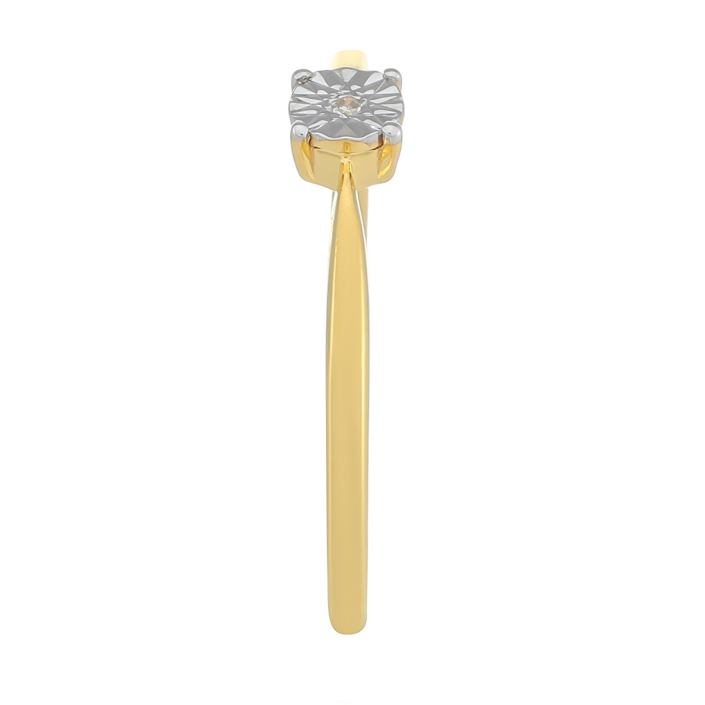 Goldplattierter Silberring mit weißem Diamant