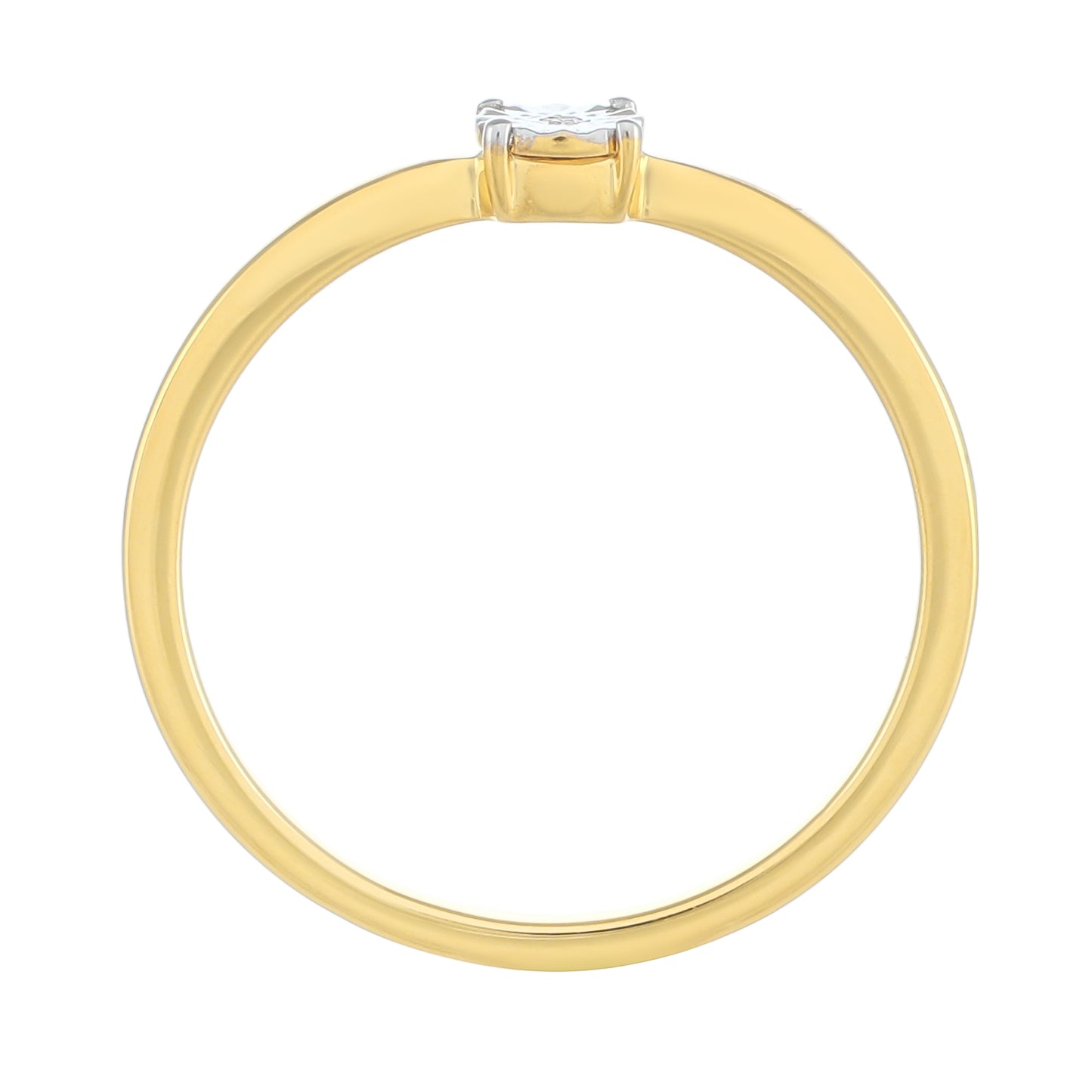 Goldplattierter Silberring mit weißem Diamant