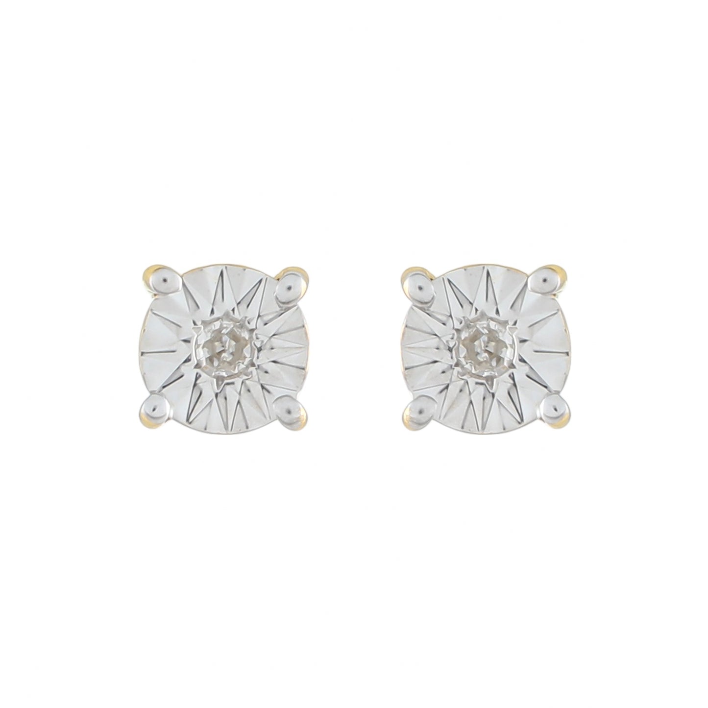 Goldplattierte Silberohrringe mit weißem Diamant