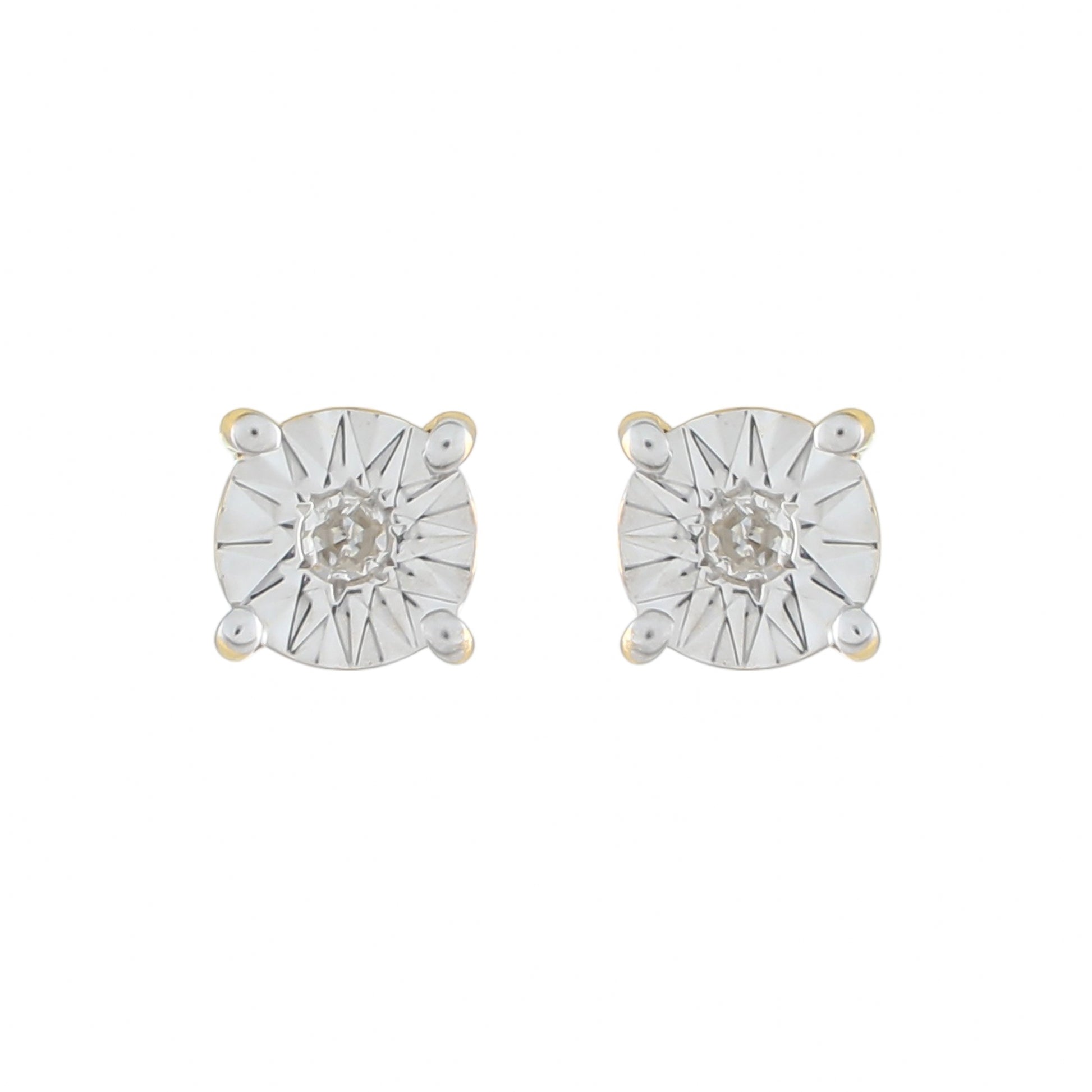 Goldplattierte Silberohrringe mit weißem Diamant 1