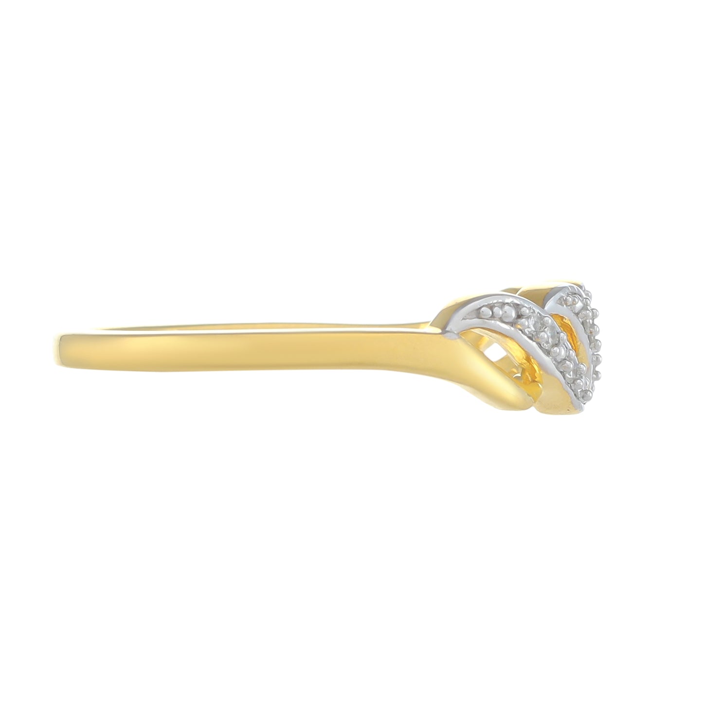 Goldplattierter Silberring mit weißem Diamant