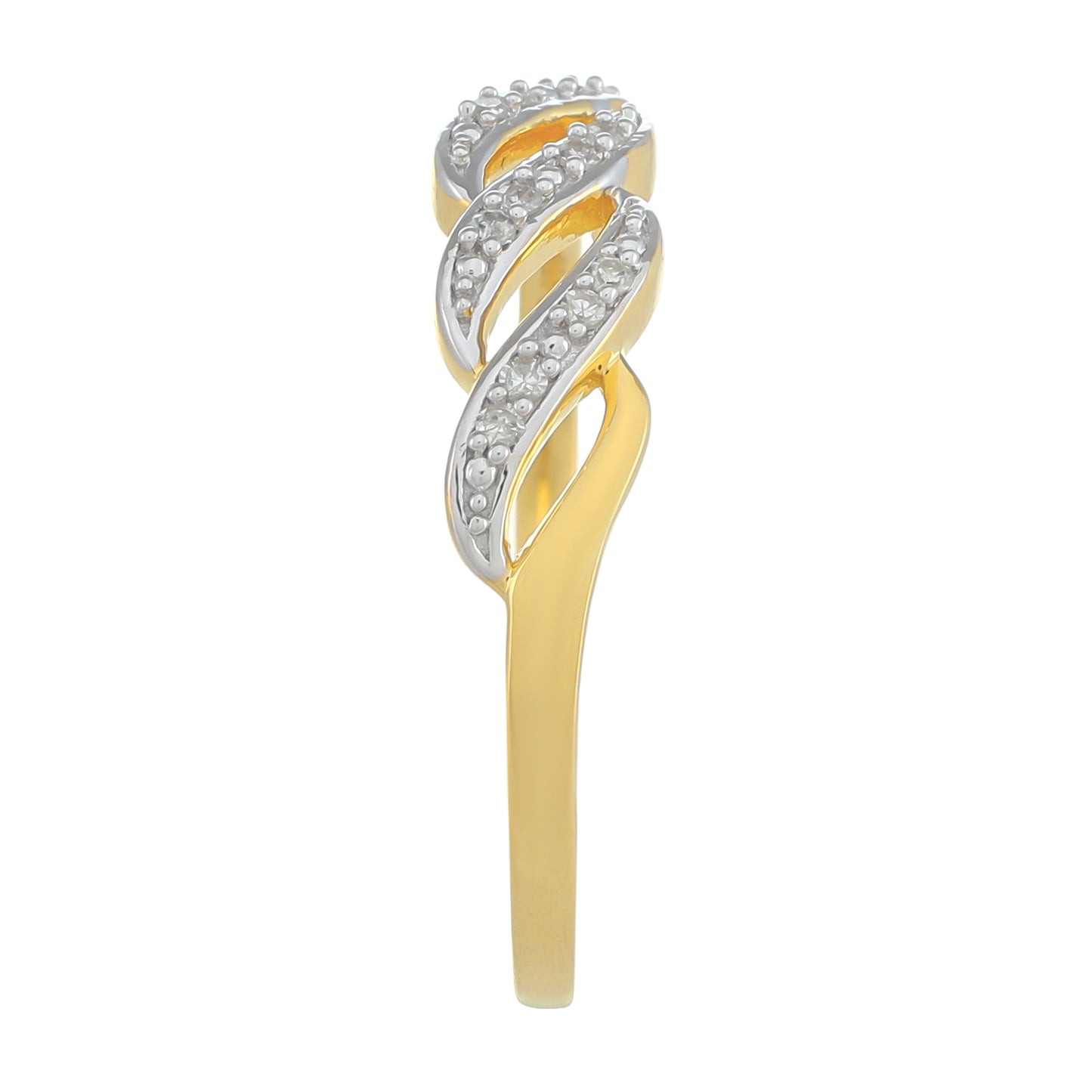 Goldplattierter Silberring mit weißem Diamant