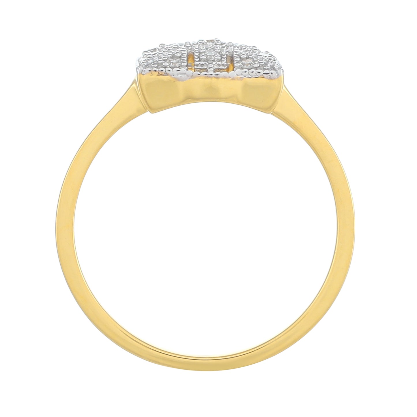 Goldplattierter Silberring mit weißem Diamant