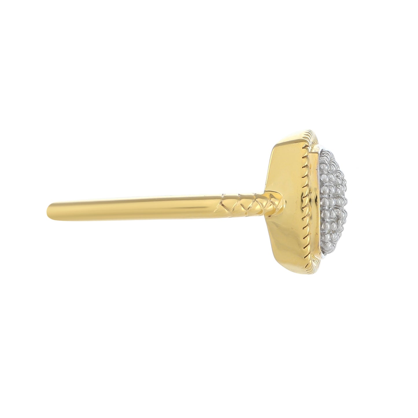 Goldplattierter Silberring mit weißem Diamant
