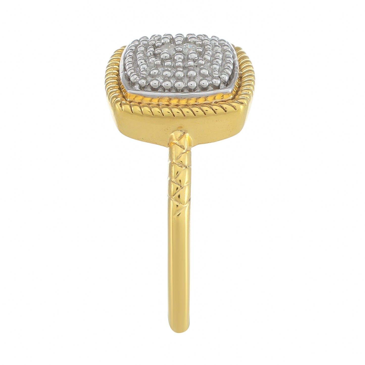 Goldplattierter Silberring mit weißem Diamant