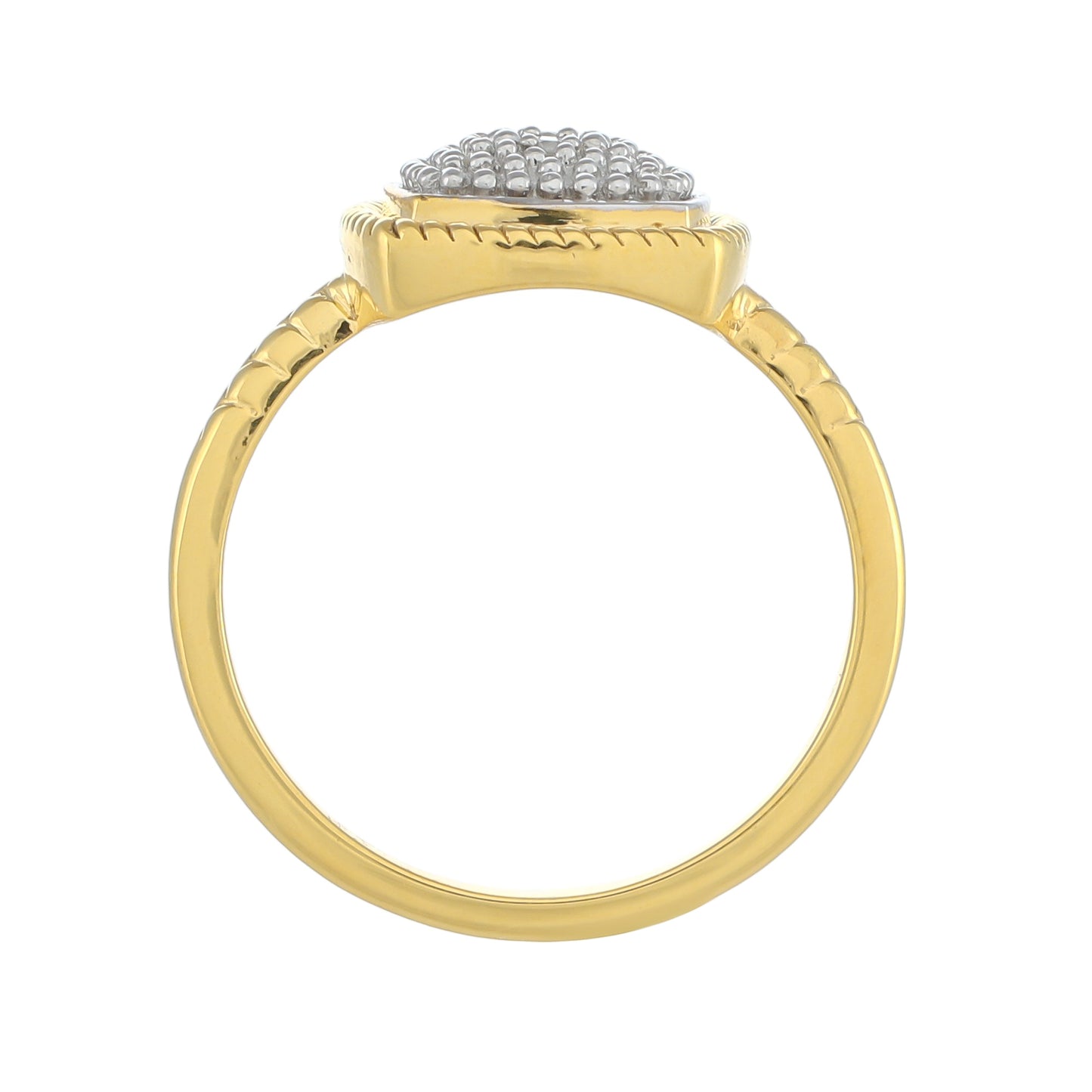 Goldplattierter Silberring mit weißem Diamant