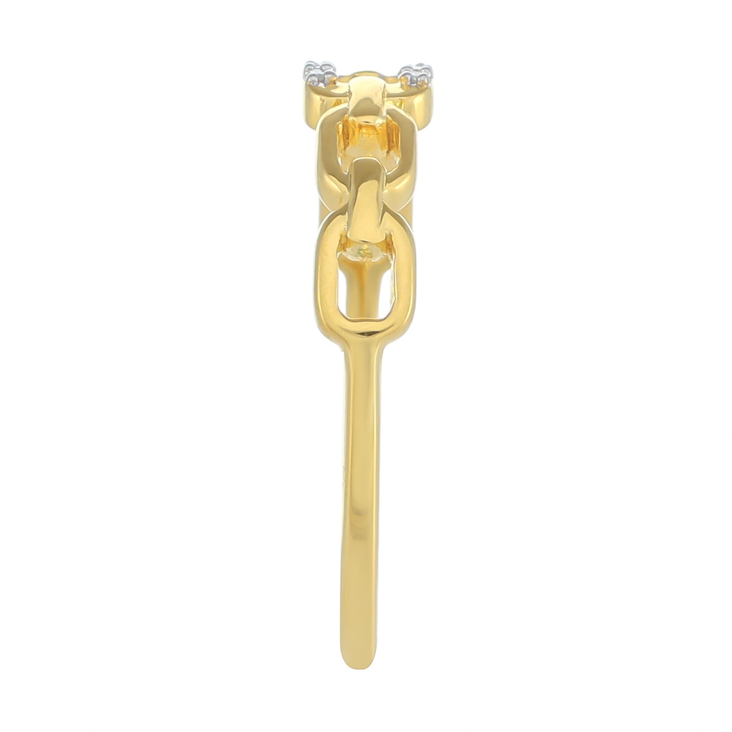 Goldplattierter Silberring mit weißem Diamant