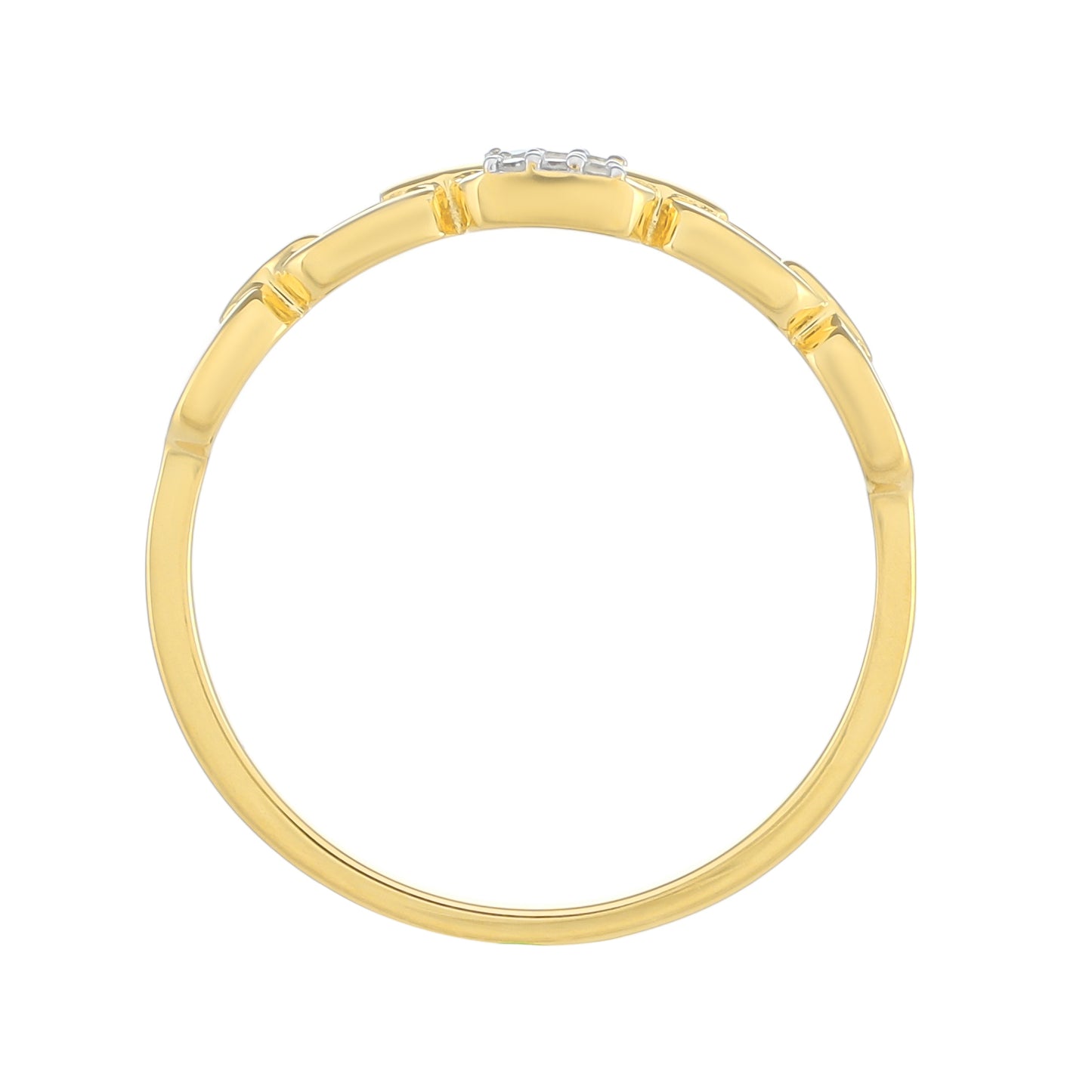 Goldplattierter Silberring mit weißem Diamant