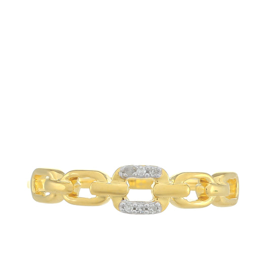 Goldplattierter Silberring mit weißem Diamant