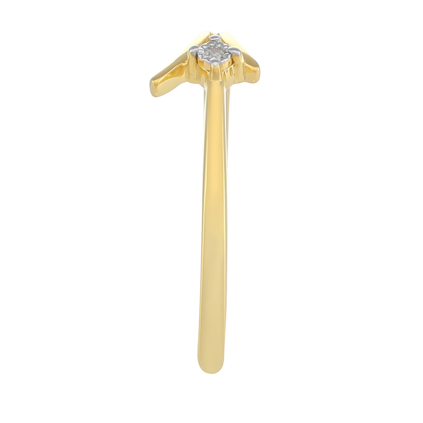 Goldplattierter Silberring mit weißem Diamant