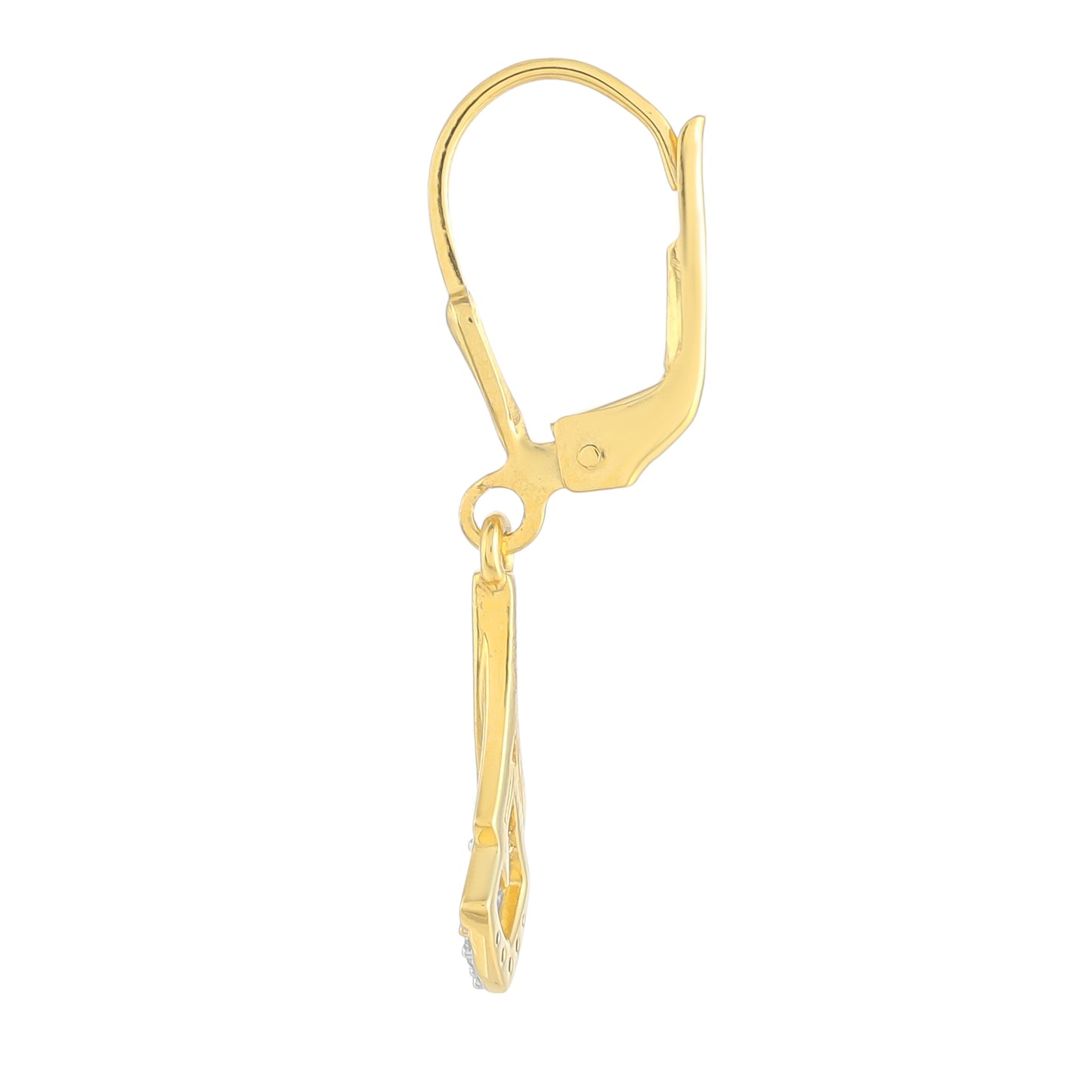 Goldplattierte Silberohrringe mit weißem Diamant