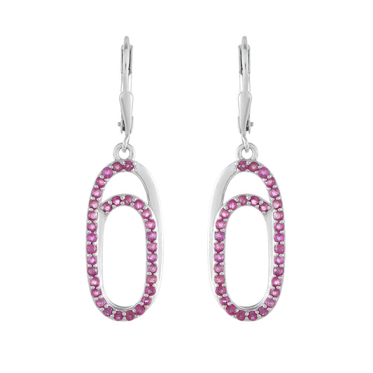 Silberohrringe mit Thai Rubin