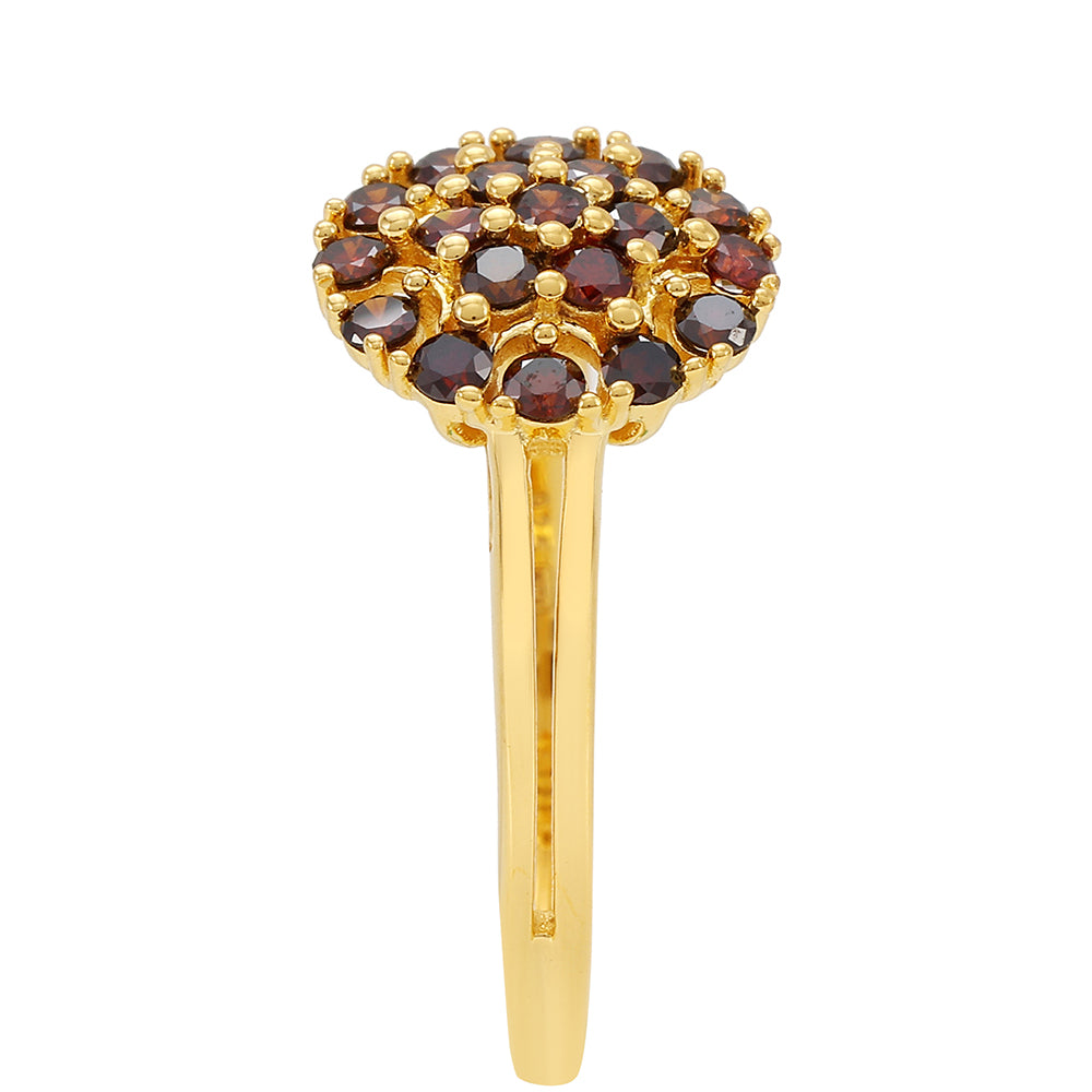 Goldplattierter Silberring mit rotem Diamant