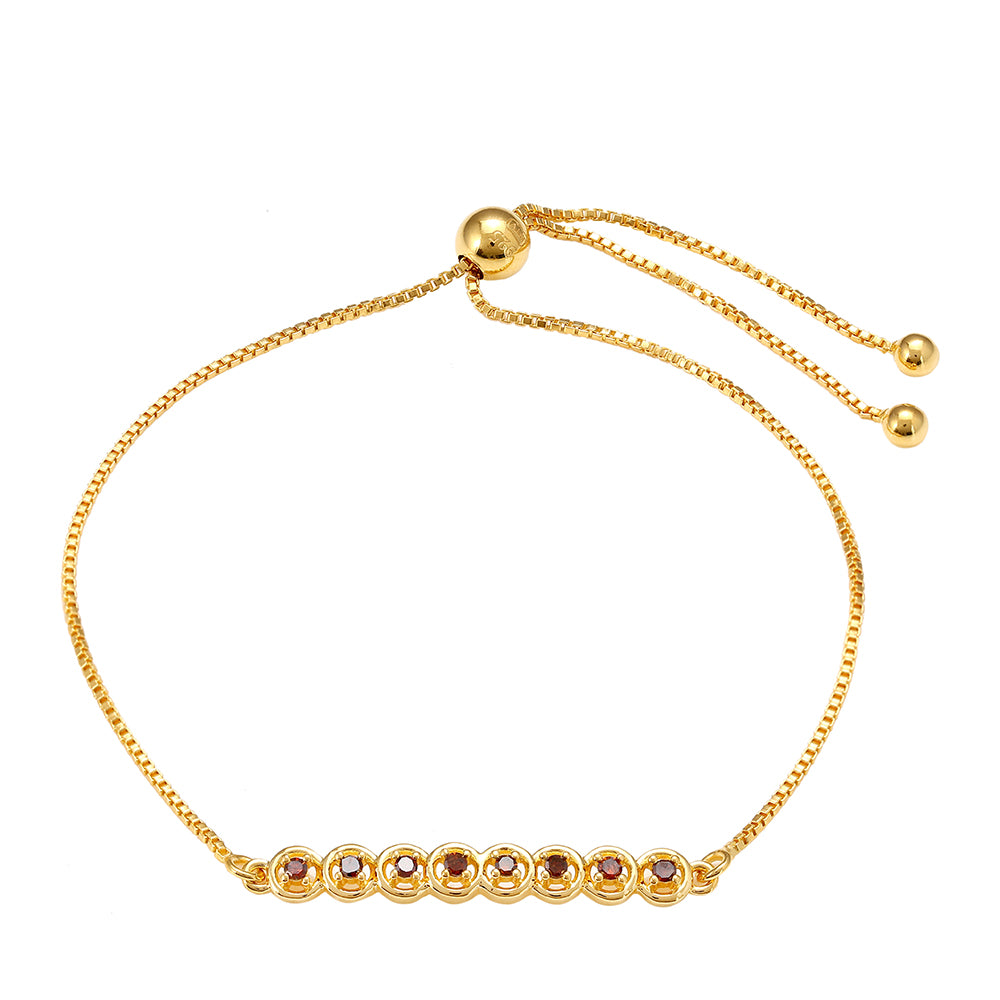 Goldplattiertes Silberarmband mit rotem Diamant