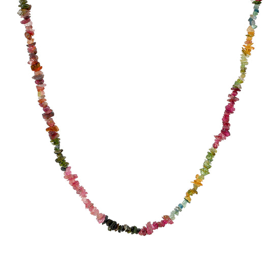 Nugget Halskette mit regenbogenfarbenem Turmalin aus Pelmadulla
