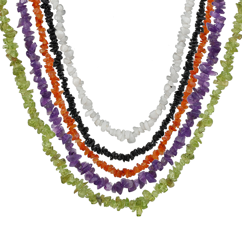 Schmuckgarnitur aus Nugget mit Amethyst und Karneol