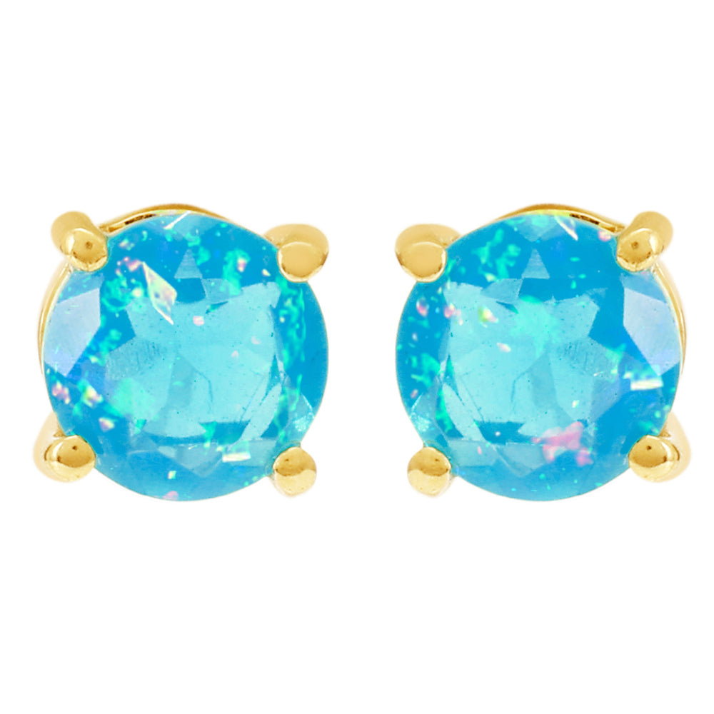 Goldohrringe mit äthiopischem Paraiba-Blauopal