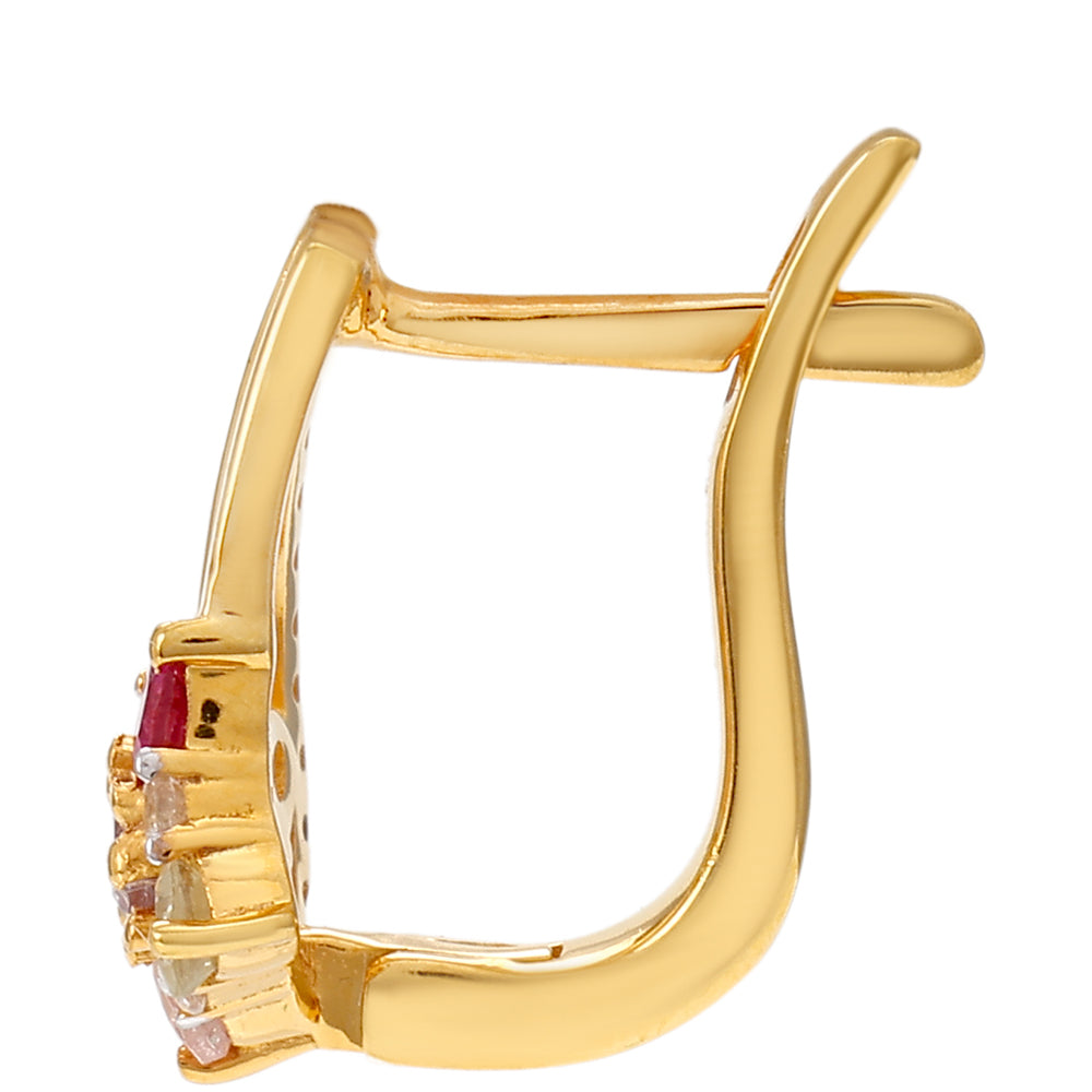 Goldplattierte Silberohrringe mit regenbogenfarbenem Turmalin aus Pelmadulla und weißem Topas 2