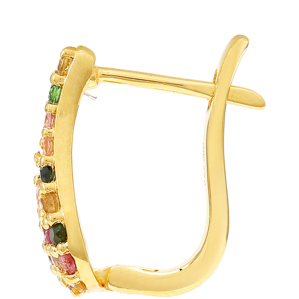 Goldplattierte Silberohrringe mit regenbogenfarbenem Turmalin aus Pelmadulla 2