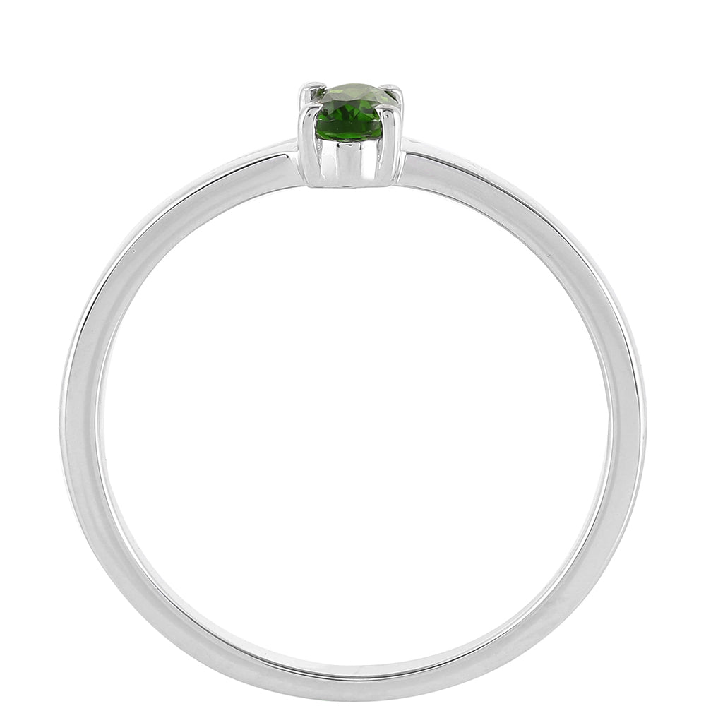 Silberring mit Chromdiopsid