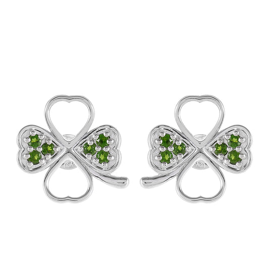 Silberohrringe mit Chromdiopsid