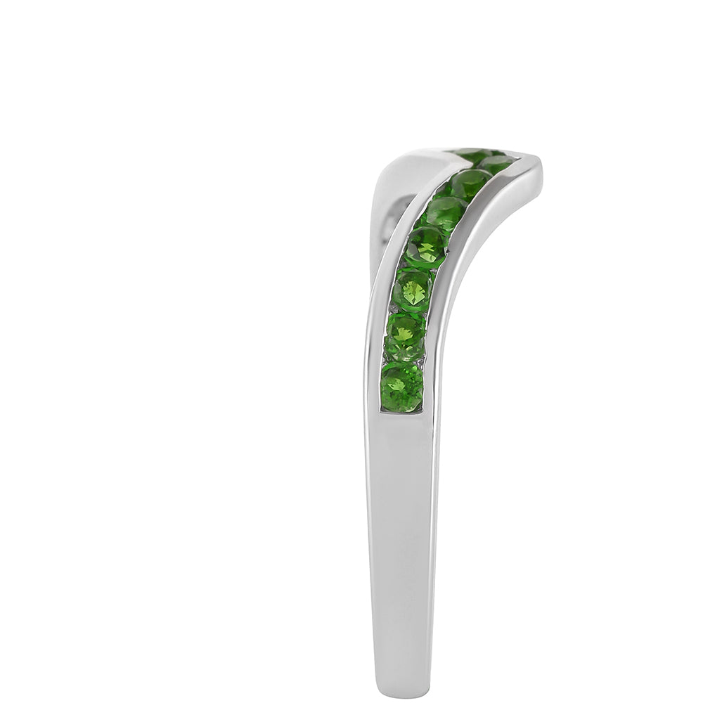 Silberring mit Chromdiopsid