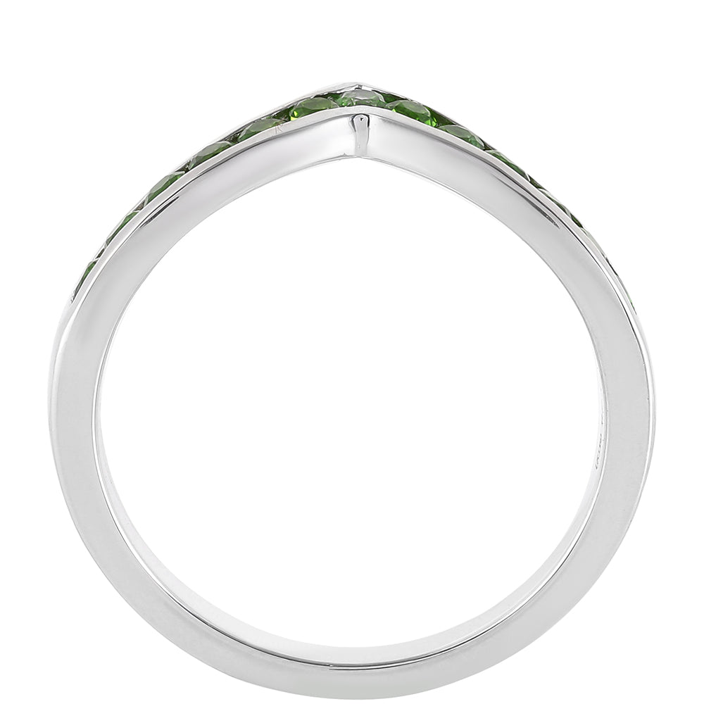 Silberring mit Chromdiopsid