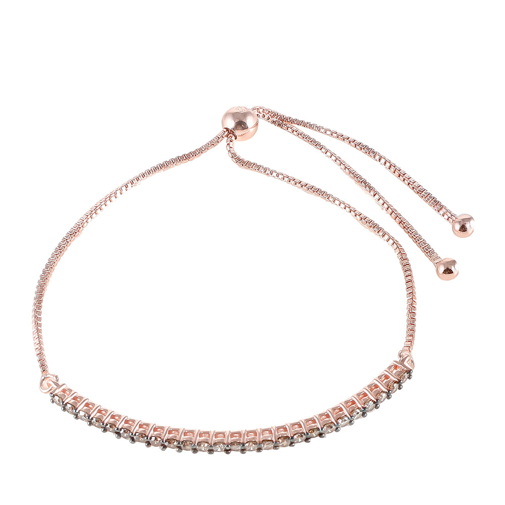 Rosevergoldetes Silberarmband mit Champagner-Diamant 2