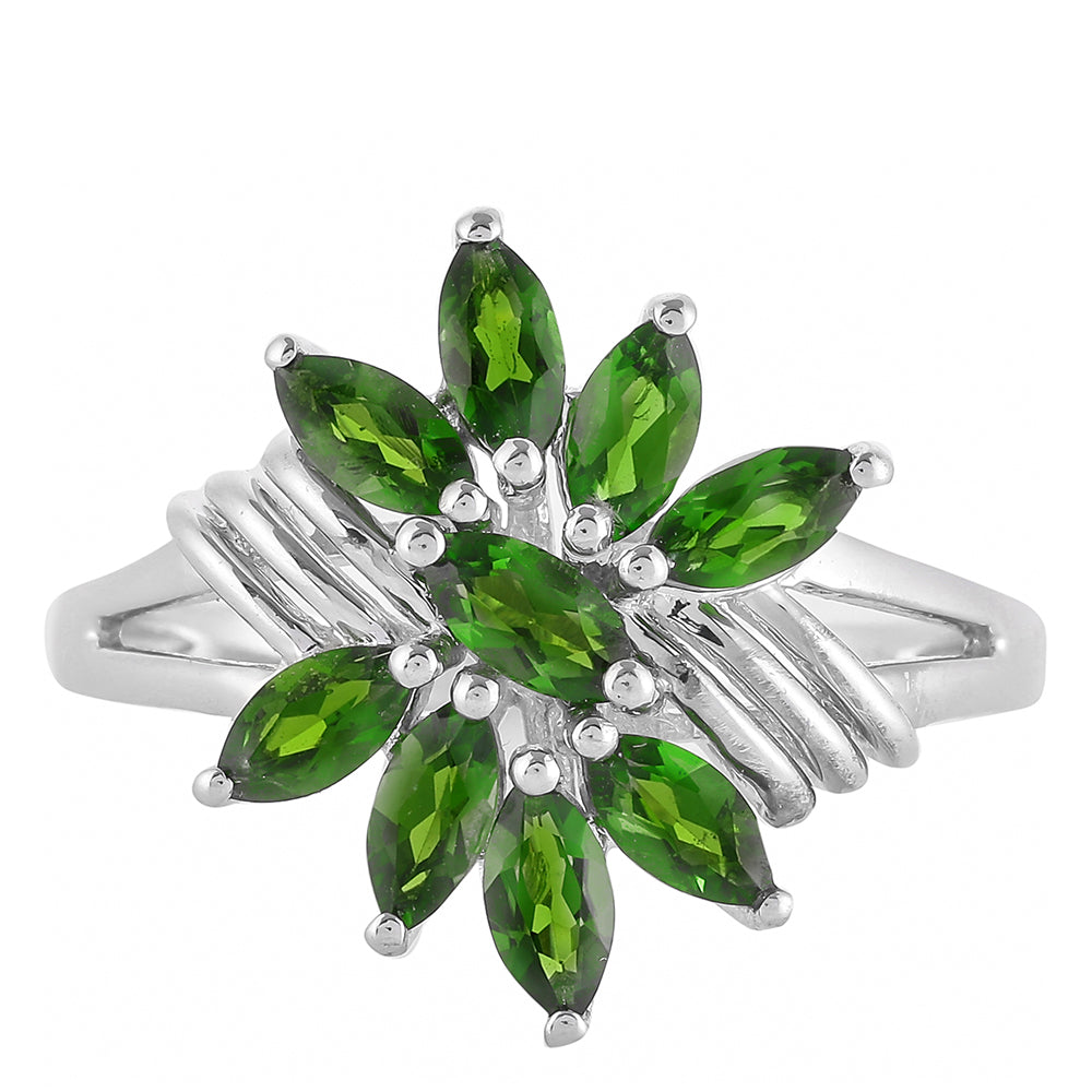 Silberring mit Chromdiopsid 1