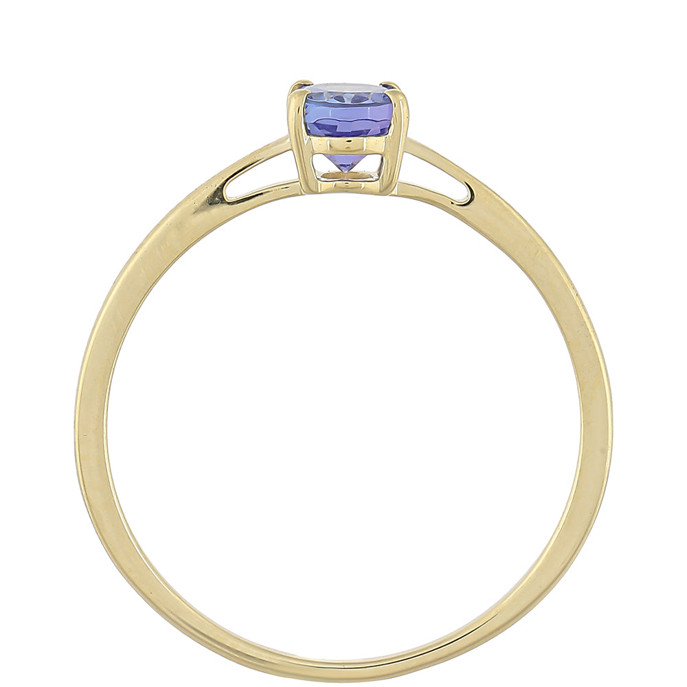 Goldring mit Tansanit - Klasse AAA