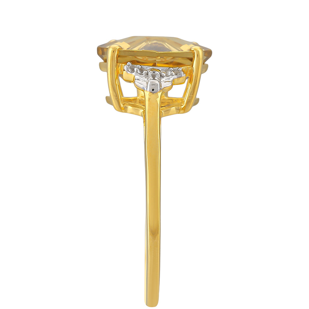 Goldplattierter Silberring mit Tansanit und Champagnerquarz 3