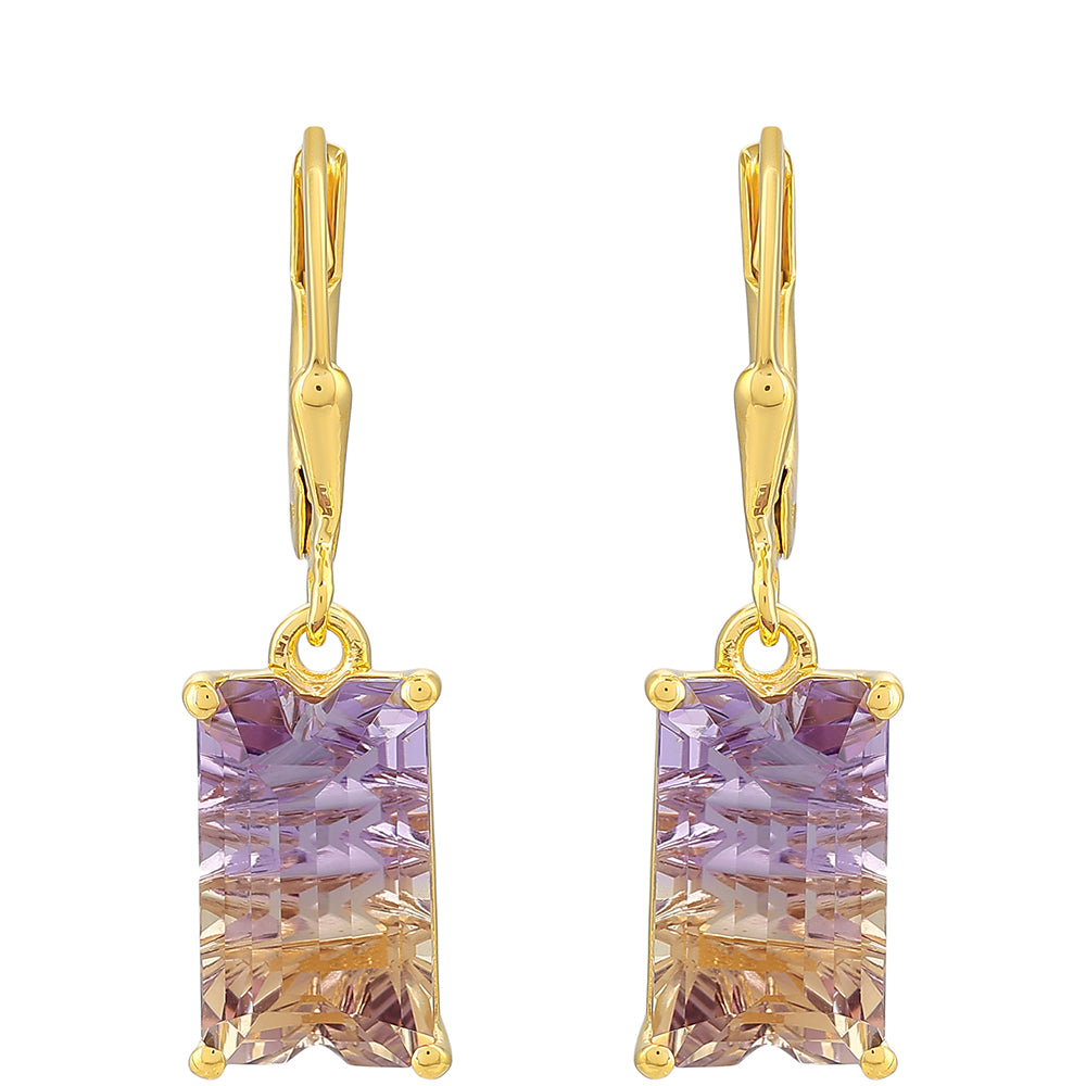 Goldplattierte Silberohrringe mit Ametrin