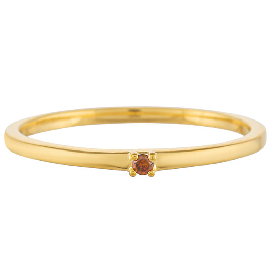 Goldplattierter Silberring mit rotem Diamant