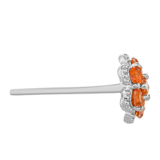 Silberring mit Padparadscha Quarz