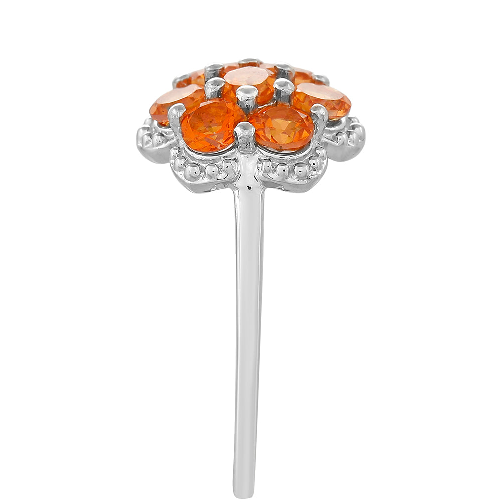 Silberring mit Padparadscha Quarz