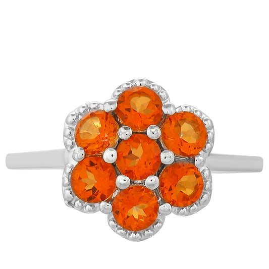 Silberring mit Padparadscha Quarz