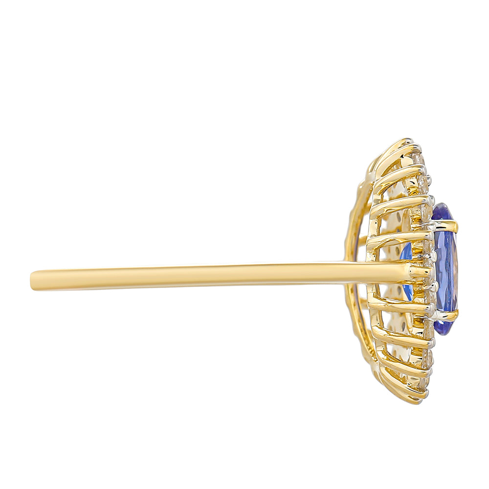 Goldring mit Tansanit - Klasse AAA und natürlichem Zirkon 2