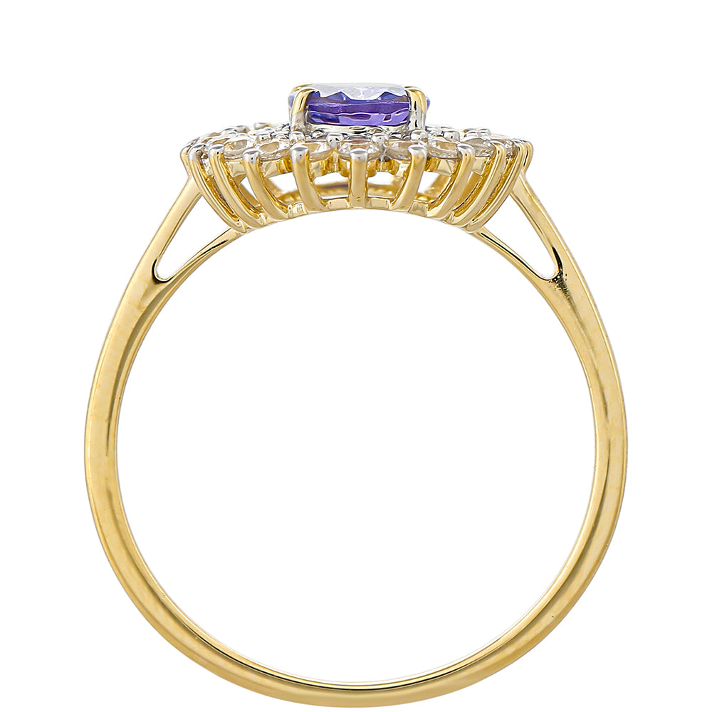 Goldring mit Tansanit - Klasse AAA und natürlichem Zirkon 4
