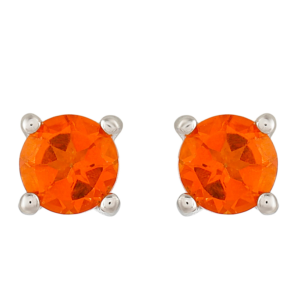 Silberohrringe mit Padparadscha Quarz