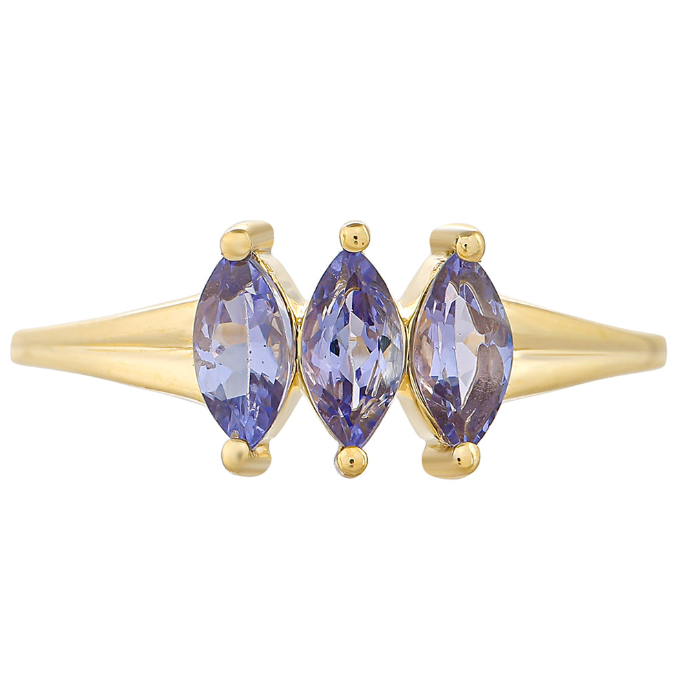 Goldring mit Tansanit - Klasse AAA