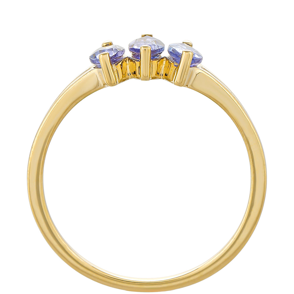 Goldring mit Tansanit - Klasse AAA