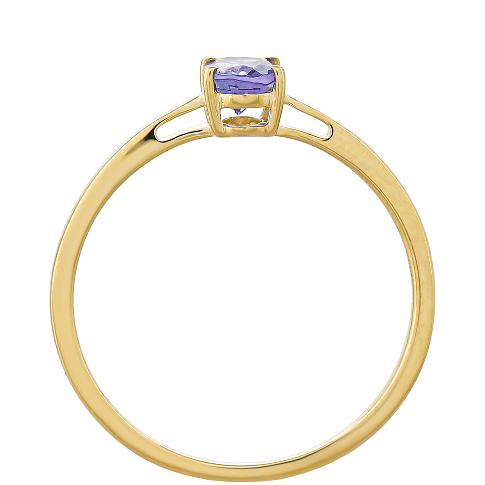 Goldring mit Tansanit - Klasse AAA
